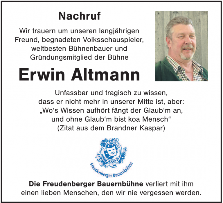 Nachruf Erwin Altmann